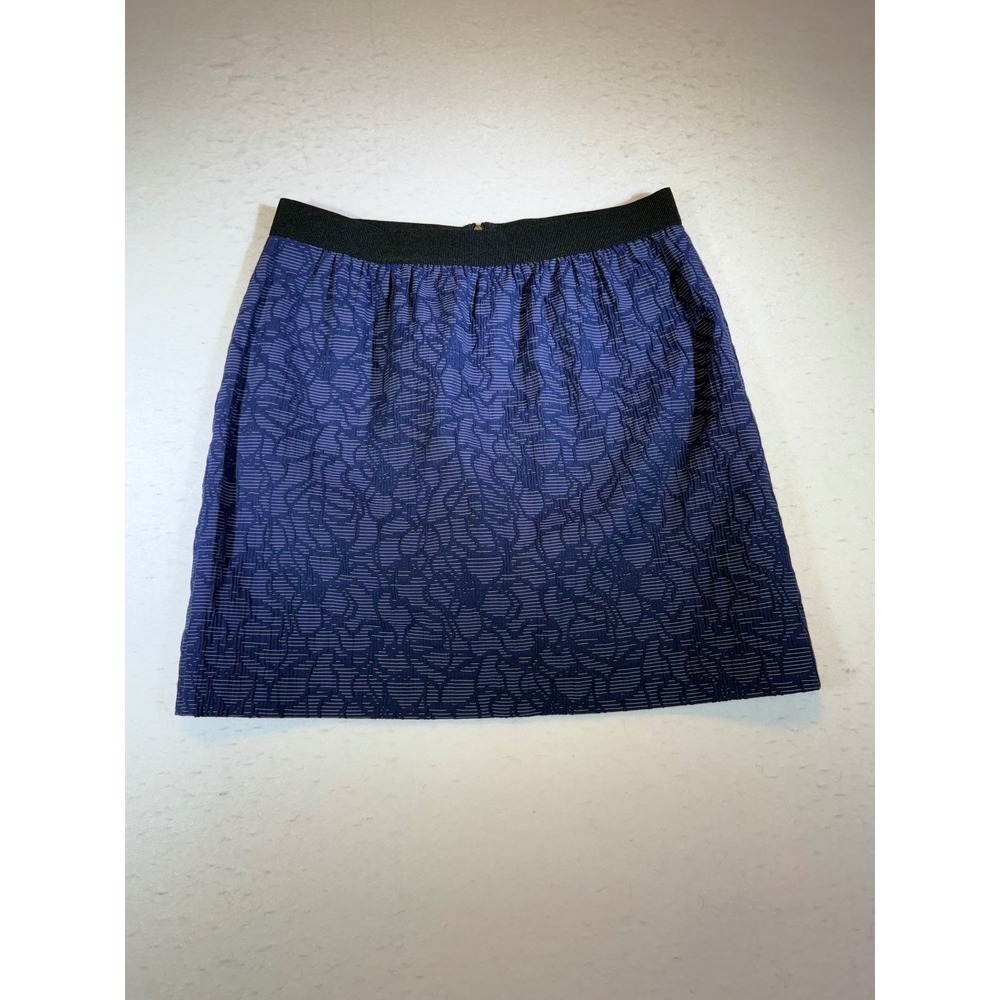 Ann Taylor Women's Blue Textured Geometric Print A-Line Mini Skirt Size 8